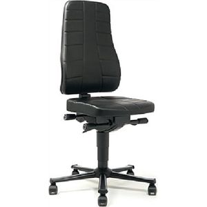 Bimos - Werkstoel/Bureaustoel - Zwart - Kunstleer