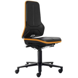 bimos NEON werkdraaistoel ESD, wielen, synchroon-mechanisme, PU-schuim, flexband oranje
