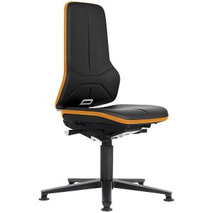 bimos NEON werkdraaistoel ESD, voetdoppen, synchroon-mechanisme, kunstleer, flexband oranje