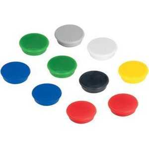 FRANKEN HM10 01 Schroefmagneten, rond, 10 stuks, hoogwaardige zelfklevende magneten voor magneetbord, whiteboard of koelkast op kantoor, school of huishouden, 13 mm, rood