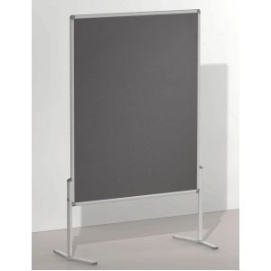 Moderationstafel Franken Pro Line, Hoch- & Querformat, beidseitig verwendbar, B 1200 x H 1500 mm, Filzoberfläche grau