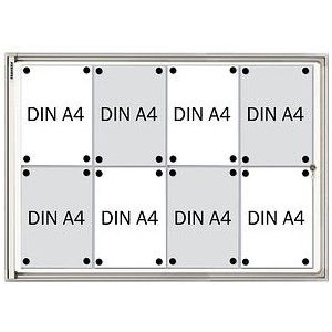 FRANKEN Schaukasten X-tra!Line  silber 8x DIN A4