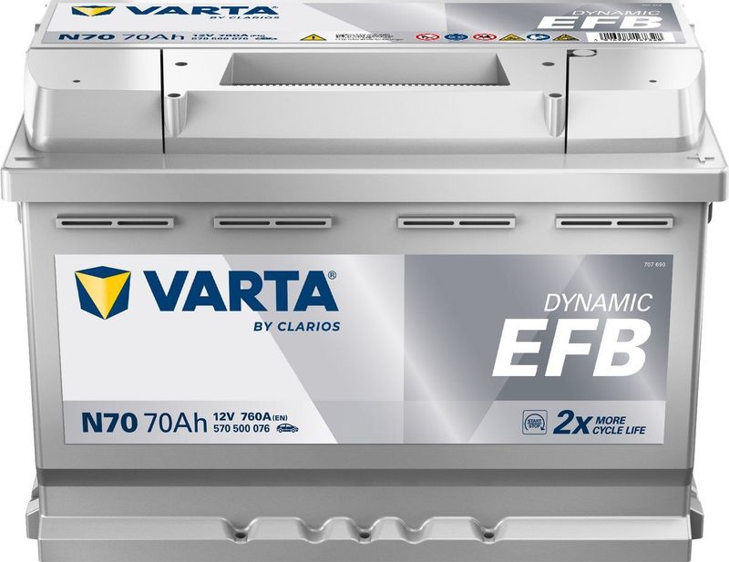 Varta - Blue Dynamic EFB - Accu - 70 Ah - Voor Start-Stop-Systemen
