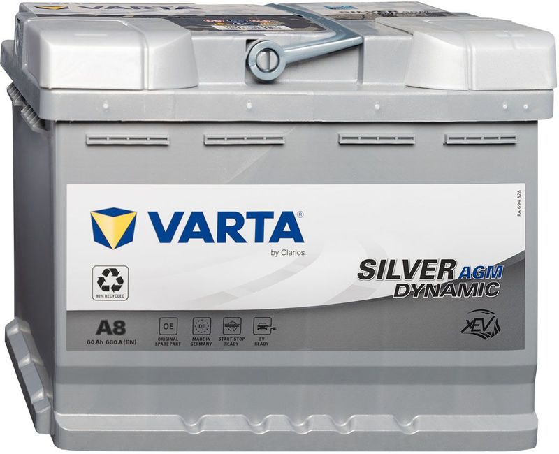 Batterie Voiture Varta A8 (D52) Silver Dynamic AGM 12V 60Ah 680A