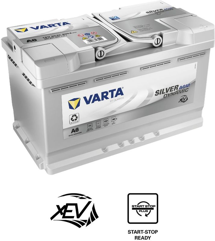 VARTA Accu 12V - 80Ah - Koudstartstroom 800A - AGM-accu - Voor Start/Stop