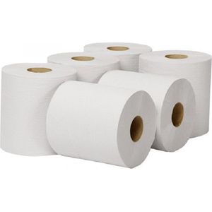 Handdoekrol - Poetsrol - 300m 1laags 6 rollen 18cm - Tork rol - Papieren Torkrol - schoonmaak papier - hygiene papier