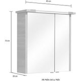 Spiegelschrank  ¦ holzfarben ¦ Maße (cm): B: 65 H: 72 Schränke > Badschränke > Spiegelschränke - Möbel Kraft