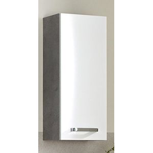Pelipal Badkamer hangkast Quickset 913 in wit glans/betonlook, 30 cm breed | badkamer wandkast met 1 deur en 2 planken