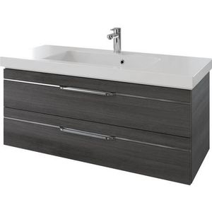 Saphir Wastafelonderkast Serie Balto Mineralmarmor-Waschtisch mit Unterschrank, 123 cm breit 123 cm met mineraal-marmeren wastafel en 2 lades (2-delig)