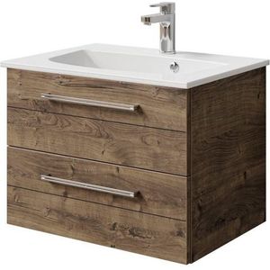 Saphir Wastafelonderkast Serie 6025 Mineralmarmor-Waschtisch mit Unterschrank, 67 cm breit (2-delig)