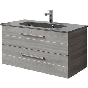 Saphir Wastafelonderkast Serie 6025 Mineralmarmor-Waschtisch mit Unterschrank, 97 cm breit (2-delig)