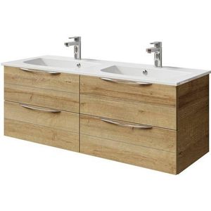 Saphir Wastafelonderkast Serie 6025 Mineralmarmor-Waschtisch mit Unterschrank, 132 cm breit (2-delig)