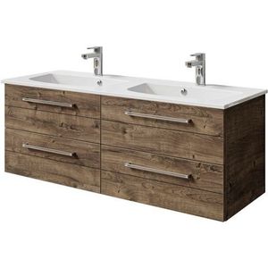 Saphir Wastafelonderkast Serie 6025 Mineralmarmor-Waschtisch mit Unterschrank, 132 cm breit (2-delig)