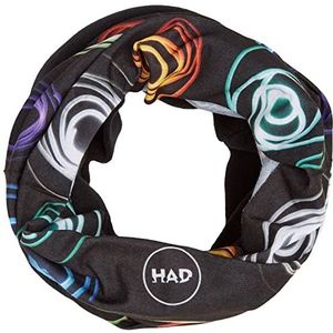 H.A.D. H.a.d.® Originals Kids Unisex fleece sjaal met neon ringen zwart één maat, Neon Rings - Polarfleece: zwart