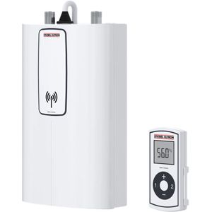 STIEBEL ELTRON Elektronische compacte doorstroomboiler, DCE 11/13 RC met afstandsbediening, voor de keuken, Made in Germany, vaste aansluiting 400 V, geschikt voor zonne-energie, ondertafelmontage,