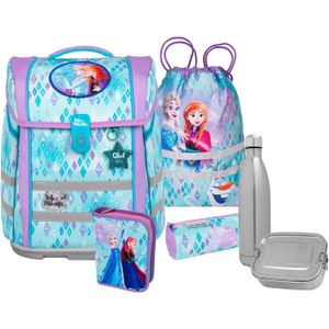 McNeill Schulranzen »Perfecto, Disney, Frozen«, reflektierende Streifen auf den Schultergurten-retroreflektierende Flächen, inkl. Federmäppchen, Turnbeutel, Schlamperrolle & Motivmagnet