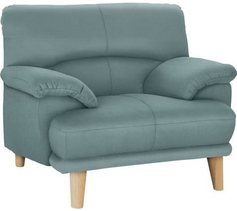 TRENDMANUFAKTUR Sessel "Cecilia, Loungesessel, italienisches Design, bequeme Armlehnen", aufwendige Rückenverarbeitung für hohen Sitzkomfort, Holzfuß