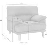 TRENDMANUFAKTUR Sessel Cecilia, Loungesessel, italienisches Design, bequeme Armlehnen, aufwendige Rückenverarbeitung für hohen Sitzkomfort, Holzfuß