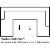 TRENDMANUFAKTUR Wohnlandschaft "Indie, U-Form", wahlweise mit Bettfunktion, inkl. loser Rücken- u. Zierkissen