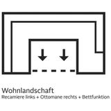TRENDMANUFAKTUR Wohnlandschaft "Indie, toller Sitzkomfort, aufwendige Detailverarbeitung, U-Form", wahlweise mit Bettfunktion