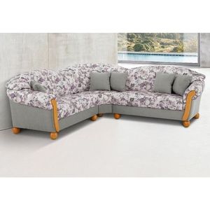 Hoekbank - Lichtgrijs - Lila Gebloemd - Ruim Comfort
