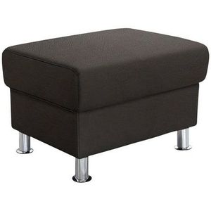 TRENDMANUFAKTUR Hocker »Rondo, Polsterhocker zur Serie, Breite 67 cm, Füße chromfarben«, Fußhocker wahlweise mit Federkern, in verschiedenen Bezügen bestellbar