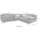 TRENDMANUFAKTUR Ecksofa »Rondo wahlweise mit Schlaffunktion, 267x247 cm (BxT), breite Armlehnen«, L-Form, wahlweise mit Federkern bestellbar, Füße chromfarben