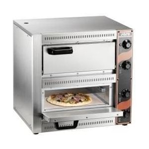 Saro Pizza oven voor 2 pizza's van ø 33 cm, RVS buitenkant, 2 jaar garantie, professioneel model PALERMO 2.