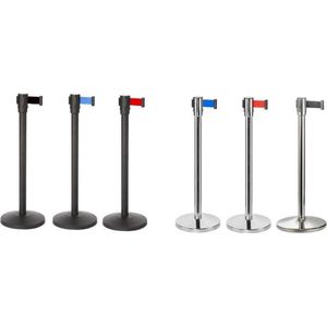 Afzetpaal - RVS - Rode Band - Automatisch Oprolbaar