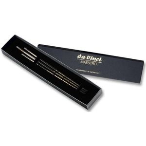 da Vinci - Aquarel Maestro - Borstelset - Zwart - Serie 10 - Scherpe Ronde - Maten 5/0, 0.0 & 4