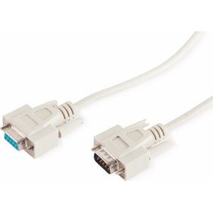 Seriële RS232 verlengkabel 9-pins SUB-D (m) - 9-pins SUB-D (v) / gegoten connectoren - 1,8 meter