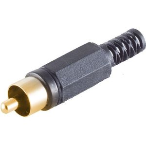 Tulp (m) audio/video connector - verguld - plastic / zwart
