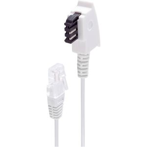 Shiverpeaks -BASIC-S-Telefoonaansluitkabel-TAE-F-stekker naar RJ45-stekker, DSL VDSL-routerkabel, wit, 15,0m, Telefoon accessoires