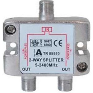 F satelliet splitter met 2 uitgangen / 5-2400 MHz