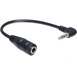 2,5mm Jack haaks (m) - 3,5mm Jack (v) adapter - 0,20 meter