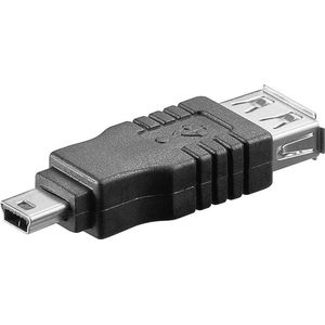 USB Mini B (m) - USB-A (v) adapter - USB2.0 / zwart