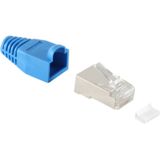 RJ45 Stekker met Blauwe Tule - CAT5 en CAT6 - Per stuk - 8P8C - STP