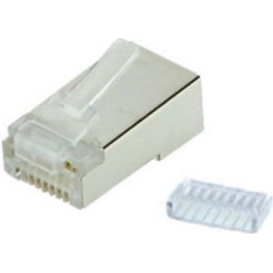 RJ45 krimp connector (STP) voor CAT6a netwerkkabel (vast/flexibel) - per stuk (2-delig)