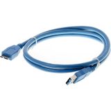 USB Micro naar USB-A kabel - USB3.0 - tot 2A / blauw - 1 meter