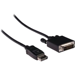 DisplayPort v1.2 naar DVI-D Kabel - 24+1 - Dual Link - Full HD 60Hz - 7,5 meter - Zwart