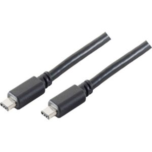 USB-C naar USB-C kabel - USB3.2 (tot 10 Gbit/s) - PD tot 20V/3A / zwart - 1 meter