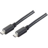 USB-C naar USB-C kabel - USB3.2 (tot 10 Gbit/s) - PD tot 20V/3A / zwart - 1,5 meter