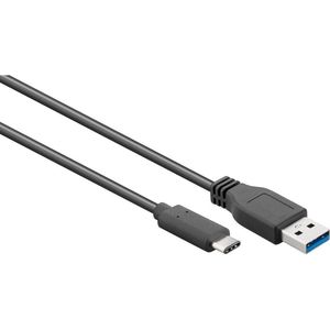 USB-C naar USB-A kabel - USB3.0 - tot 2A / zwart - 1,8 meter