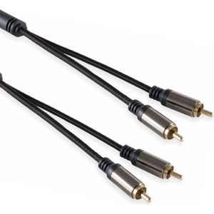 BLACK COTTON Cinchkabel, Stereo, 1,5 m, schwarz