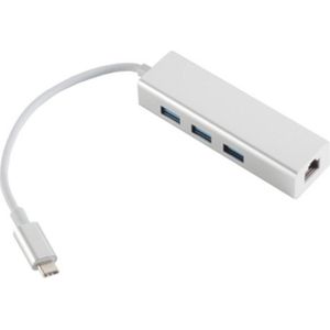 S-Conn 14-05025 Ethernet netwerkkaart (USB-C, RJ45/LAN (1x)), Netwerkadapter, Zilver