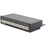 CAT - Gigabit Desktop Patch Panel - Zwart - 12 Poorten - Afgeschermd