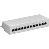 CAT6 Gigabit Desktop Patch Panel 1U met 12 poorten - afgeschermd / grijs