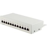 CAT - Gigabit Desktop Patch Panel - Grijs - 1U - 12 Poorten - Afgeschermd