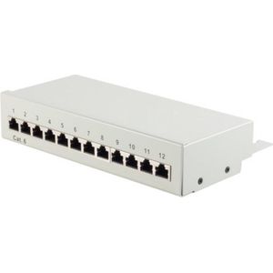 CAT - Gigabit Desktop Patch Panel - Grijs - 1U - 12 Poorten - Afgeschermd