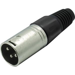 Soldeerbare XLR 3-pin Connector (m) - Met Trekontlasting - Metaal - Zwart
